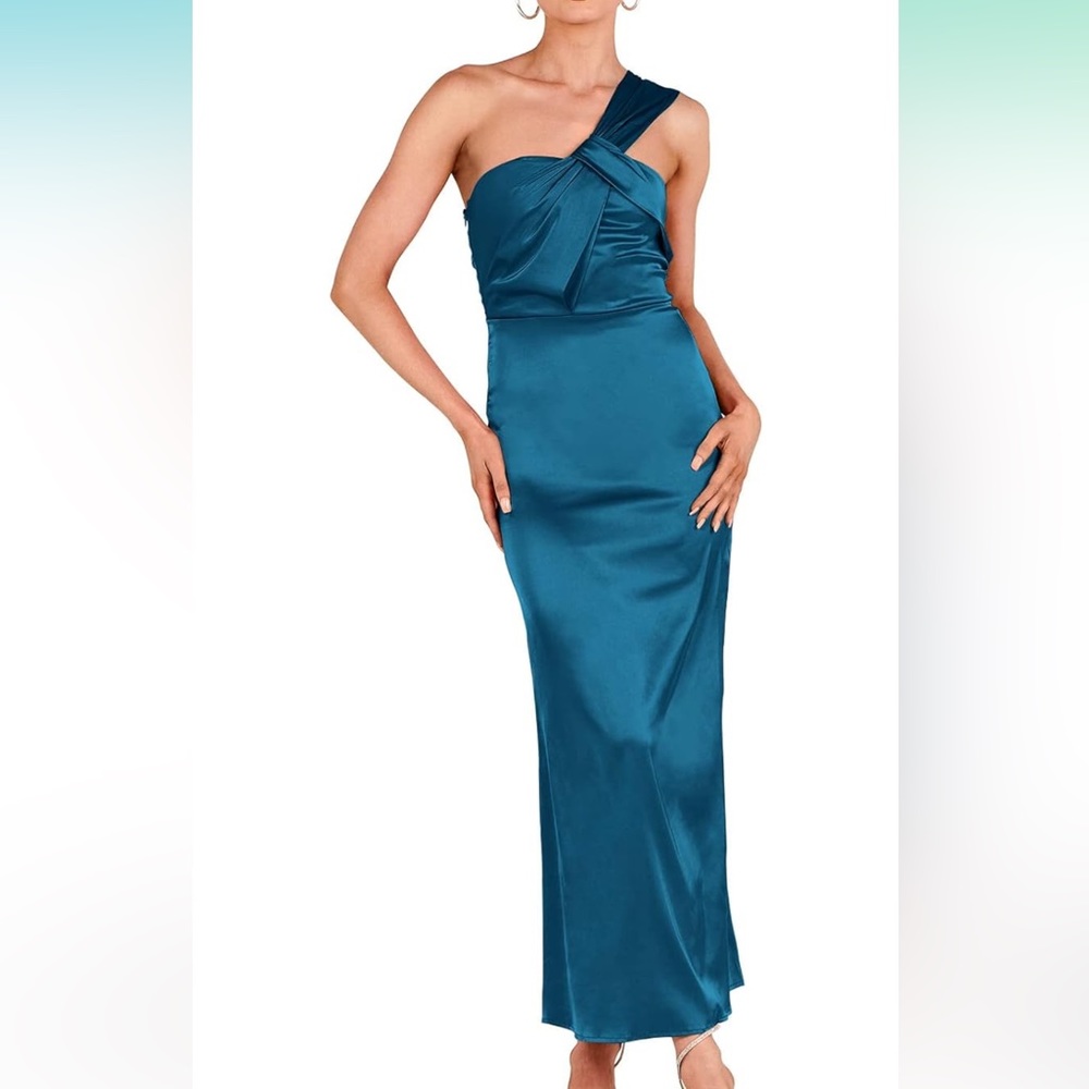 Satin one shoulder bodycon dress